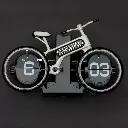 MidClock HY-F117 Bicycle Flip Desk Clock- White & Red Colour.