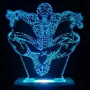 GearUP Acrylic Multicolor Night Lamp (Spider Man)