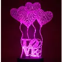GearUP Acrylic Multicolor Night Lamp (Love Baloon)