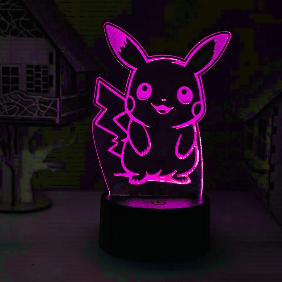 GearUP Acrylic Multicolor Night Lamp (Pikachu)