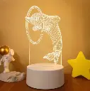 GearUP Acrylic Multicolor Night Lamp Black (Dolphin)