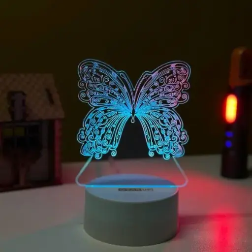 GearUP Acrylic Multicolor Night Lamp (Butterfly) 