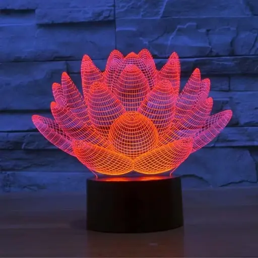 GearUP Acrylic Multicolor Night Lamp (Water Lily ) 