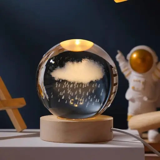 Rain Cloud 3D Crystal Ball Night Lamp